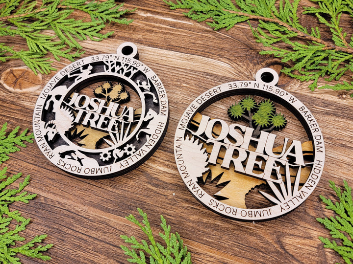 Joshua Tree Park Ornament - Includes 2 Ornaments - Laser Design SVG, PDF, AI File Download - Tested On Glowforge and LightBurn