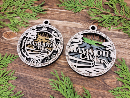 Mammoth Cave Park Ornament - Includes 2 Ornaments - Laser Design SVG, PDF, AI File Download - Tested On Glowforge and LightBurn