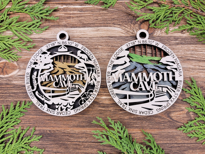 Mammoth Cave Park Ornament - Includes 2 Ornaments - Laser Design SVG, PDF, AI File Download - Tested On Glowforge and LightBurn