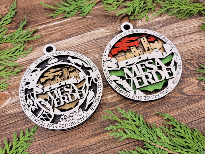 Mesa Verde Park Ornament - Includes 2 Ornaments - Laser Design SVG, PDF, AI File Download - Tested On Glowforge and LightBurn