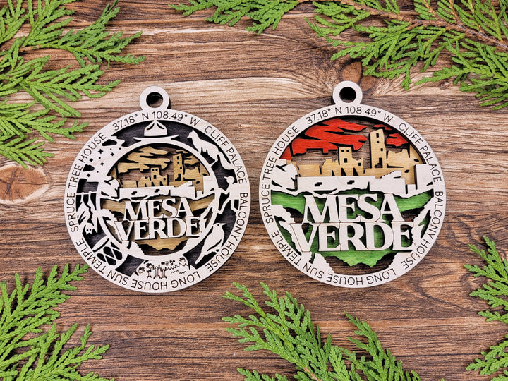 Mesa Verde Park Ornament - Includes 2 Ornaments - Laser Design SVG, PDF, AI File Download - Tested On Glowforge and LightBurn