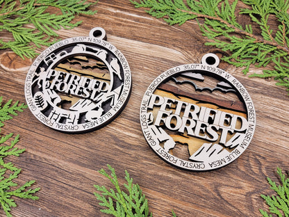 Petrified Forest Park Ornament - Includes 2 Ornaments - Laser Design SVG, PDF, AI File Download - Tested On Glowforge and LightBurn