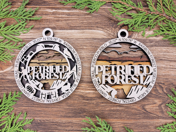 Petrified Forest Park Ornament - Includes 2 Ornaments - Laser Design SVG, PDF, AI File Download - Tested On Glowforge and LightBurn