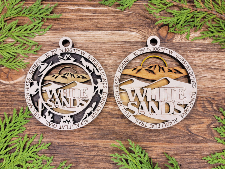 White Sands Park Ornament - Includes 2 Ornaments - Laser Design SVG, PDF, AI File Download - Tested On Glowforge and LightBurn