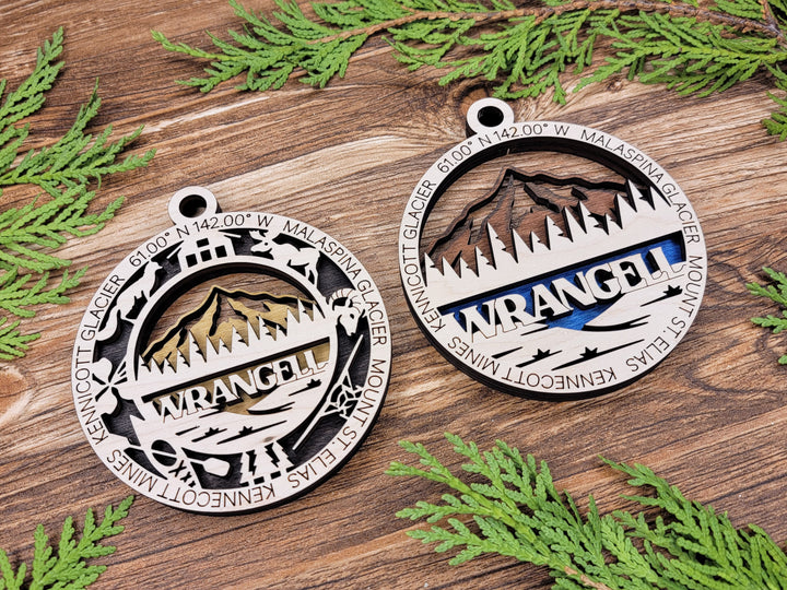 Wrangell Park Ornament - Includes 2 Ornaments - Laser Design SVG, PDF, AI File Download - Tested On Glowforge and LightBurn