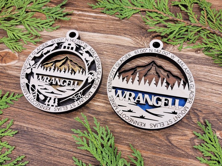 Wrangell Park Ornament - Includes 2 Ornaments - Laser Design SVG, PDF, AI File Download - Tested On Glowforge and LightBurn