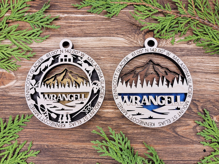 Wrangell Park Ornament - Includes 2 Ornaments - Laser Design SVG, PDF, AI File Download - Tested On Glowforge and LightBurn