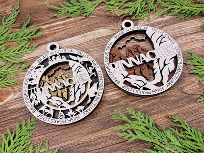 Pinnacles Park Ornament - Includes 2 Ornaments - Laser Design SVG, PDF, AI File Download - Tested On Glowforge and LightBurn