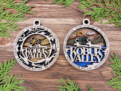 Kobuk Valley Park Ornament - Includes 2 Ornaments - Laser Design SVG, PDF, AI File Download - Tested On Glowforge and LightBurn