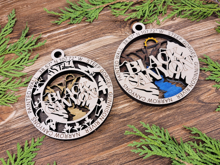 Black Canyon Park Ornament - Includes 2 Ornaments - Laser Design SVG, PDF, AI File Download - Tested On Glowforge and LightBurn