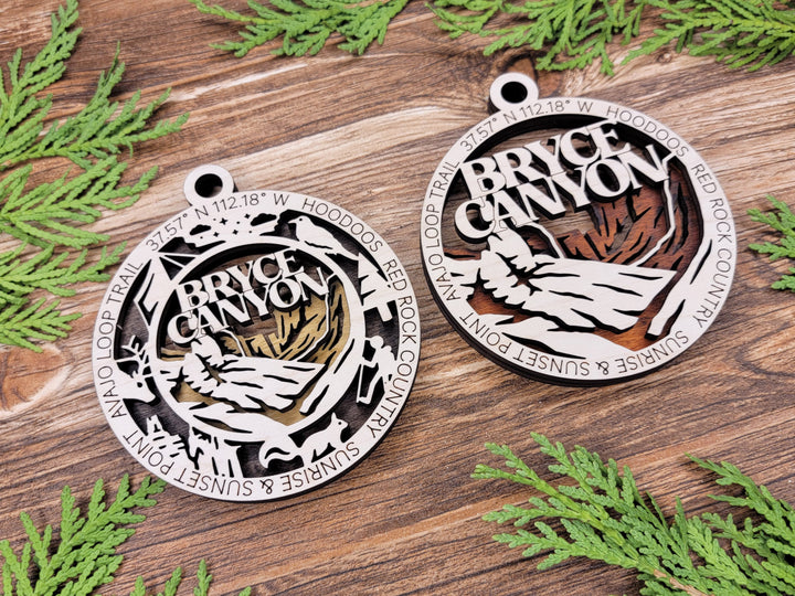 Bryce Canyon Park Ornament - Includes 2 Ornaments - Laser Design SVG, PDF, AI File Download - Tested On Glowforge and LightBurn