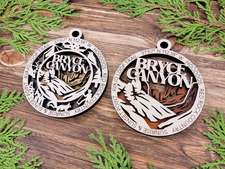 Bryce Canyon Park Ornament - Includes 2 Ornaments - Laser Design SVG, PDF, AI File Download - Tested On Glowforge and LightBurn