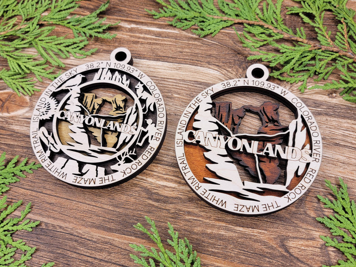 Canyonlands Park Ornament - Includes 2 Ornaments - Laser Design SVG, PDF, AI File Download - Tested On Glowforge and LightBurn
