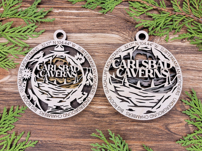 Carlsbad Caverns Park Ornament - Includes 2 Ornaments - Laser Design SVG, PDF, AI File Download - Tested On Glowforge and LightBurn