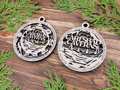 Carlsbad Caverns Park Ornament - Includes 2 Ornaments - Laser Design SVG, PDF, AI File Download - Tested On Glowforge and LightBurn