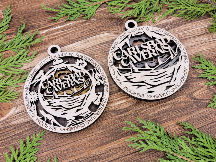 Carlsbad Caverns Park Ornament - Includes 2 Ornaments - Laser Design SVG, PDF, AI File Download - Tested On Glowforge and LightBurn
