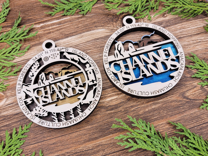 Channel Islands Park Ornament - Includes 2 Ornaments - Laser Design SVG, PDF, AI File Download - Tested On Glowforge and LightBurn