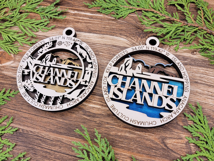 Channel Islands Park Ornament - Includes 2 Ornaments - Laser Design SVG, PDF, AI File Download - Tested On Glowforge and LightBurn