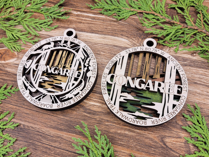 Congaree Park Ornament - Includes 2 Ornaments - Laser Design SVG, PDF, AI File Download - Tested On Glowforge and LightBurn