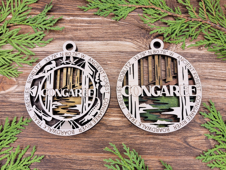 Congaree Park Ornament - Includes 2 Ornaments - Laser Design SVG, PDF, AI File Download - Tested On Glowforge and LightBurn