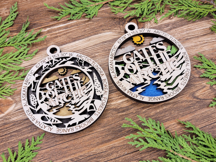 Gates of the Arctic Park Ornament - Includes 2 Ornaments - Laser Design SVG, PDF, AI File Download - Tested On Glowforge and LightBurn
