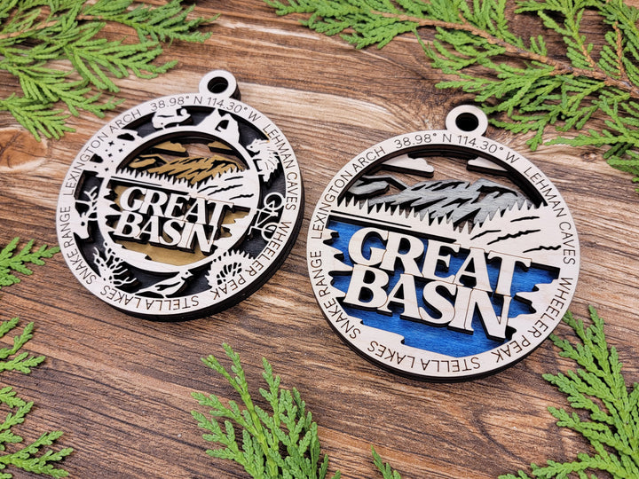 Great Basin Park Ornament - Includes 2 Ornaments - Laser Design SVG, PDF, AI File Download - Tested On Glowforge and LightBurn