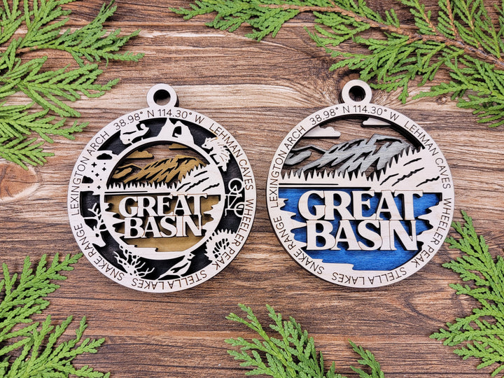 Great Basin Park Ornament - Includes 2 Ornaments - Laser Design SVG, PDF, AI File Download - Tested On Glowforge and LightBurn