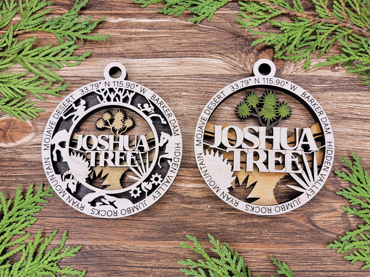 Joshua Tree Park Ornament - Includes 2 Ornaments - Laser Design SVG, PDF, AI File Download - Tested On Glowforge and LightBurn