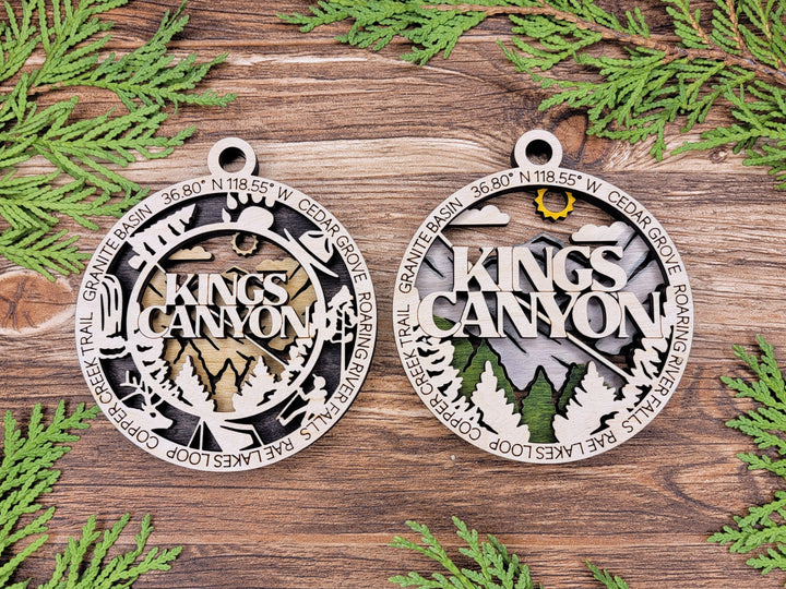 Kings Canyon Park Ornament - Includes 2 Ornaments - Laser Design SVG, PDF, AI File Download - Tested On Glowforge and LightBurn