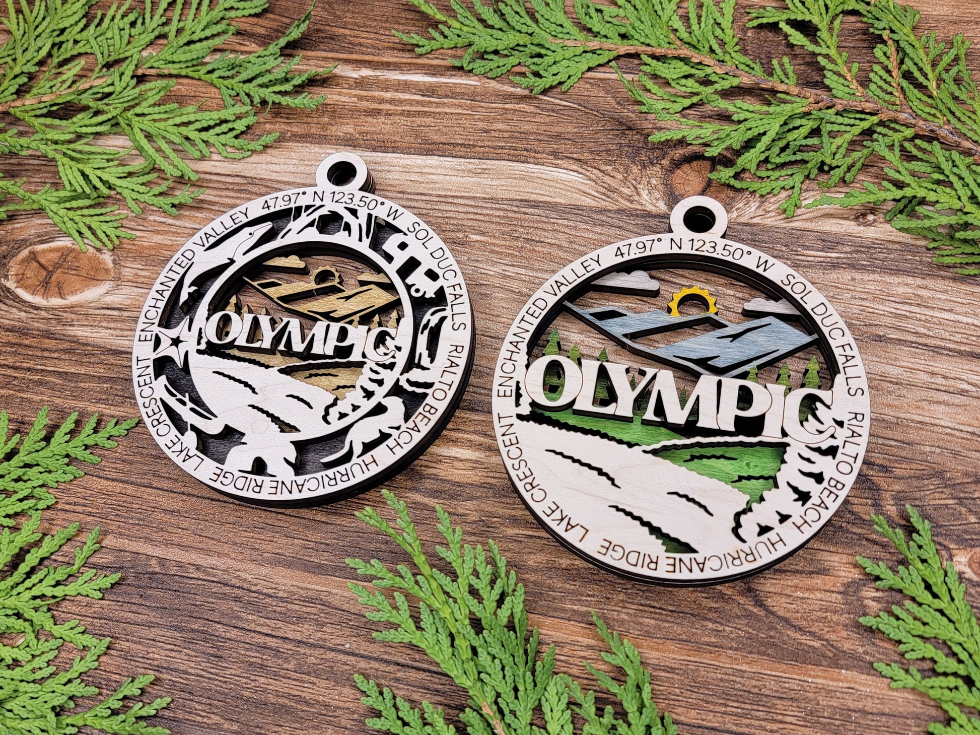 Olympic Park Ornament - Includes 2 Ornaments - Laser Design SVG, PDF, AI File Download - Tested On Glowforge and LightBurn
