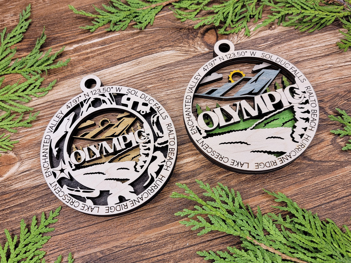 Olympic Park Ornament - Includes 2 Ornaments - Laser Design SVG, PDF, AI File Download - Tested On Glowforge and LightBurn