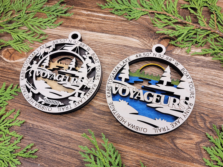 Voyageurs Park Ornament - Includes 2 Ornaments - Laser Design SVG, PDF, AI File Download - Tested On Glowforge and LightBurn