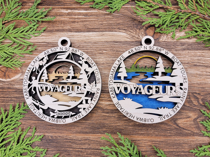 Voyageurs Park Ornament - Includes 2 Ornaments - Laser Design SVG, PDF, AI File Download - Tested On Glowforge and LightBurn