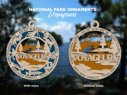 Voyageurs Park Ornament - Includes 2 Ornaments - Laser Design SVG, PDF, AI File Download - Tested On Glowforge and LightBurn