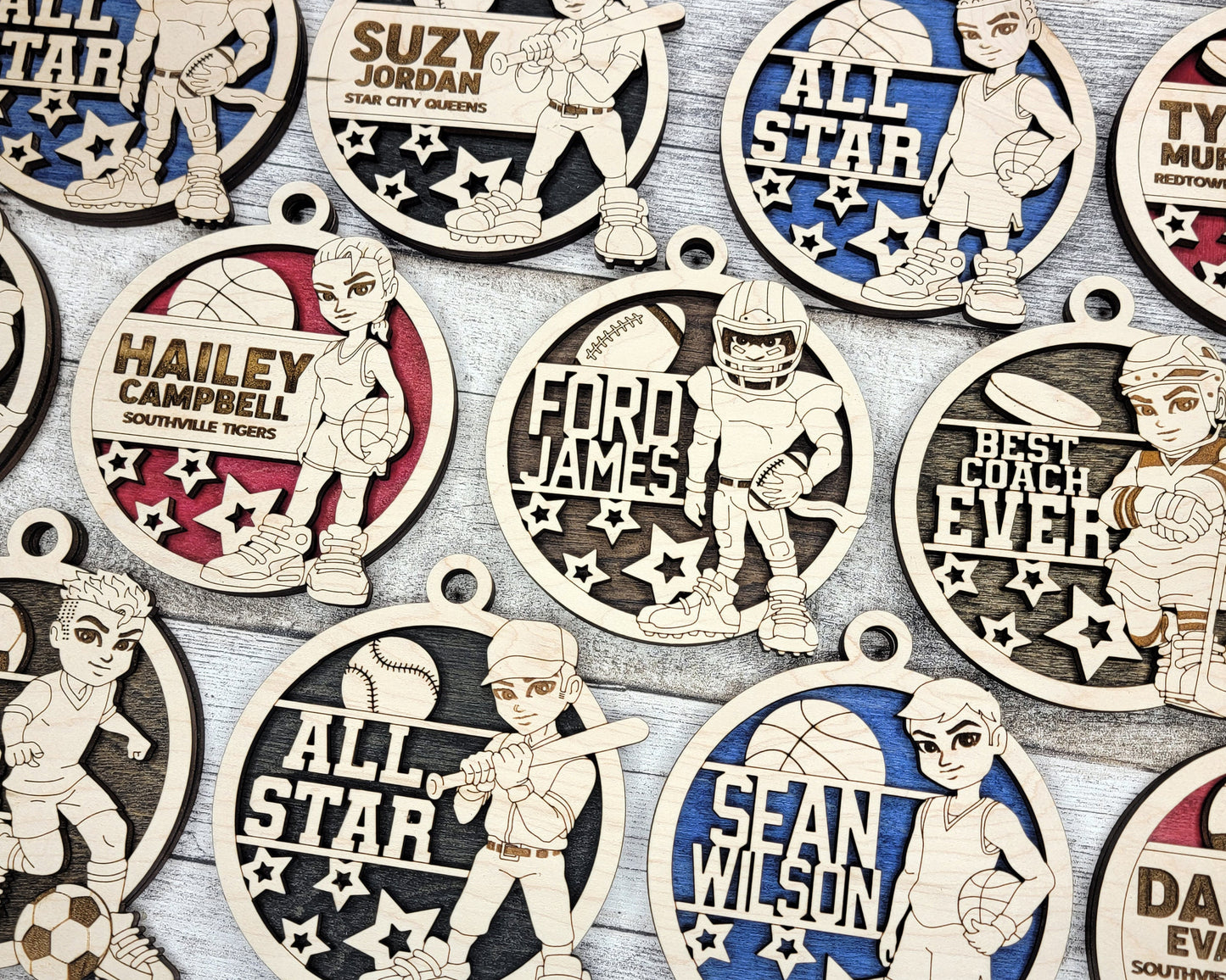 Stadium Series Animated Ornaments - 15 Sports with 14 Variations - SVG, PDF, AI File Download - Glowforge and Lightburn Tested
