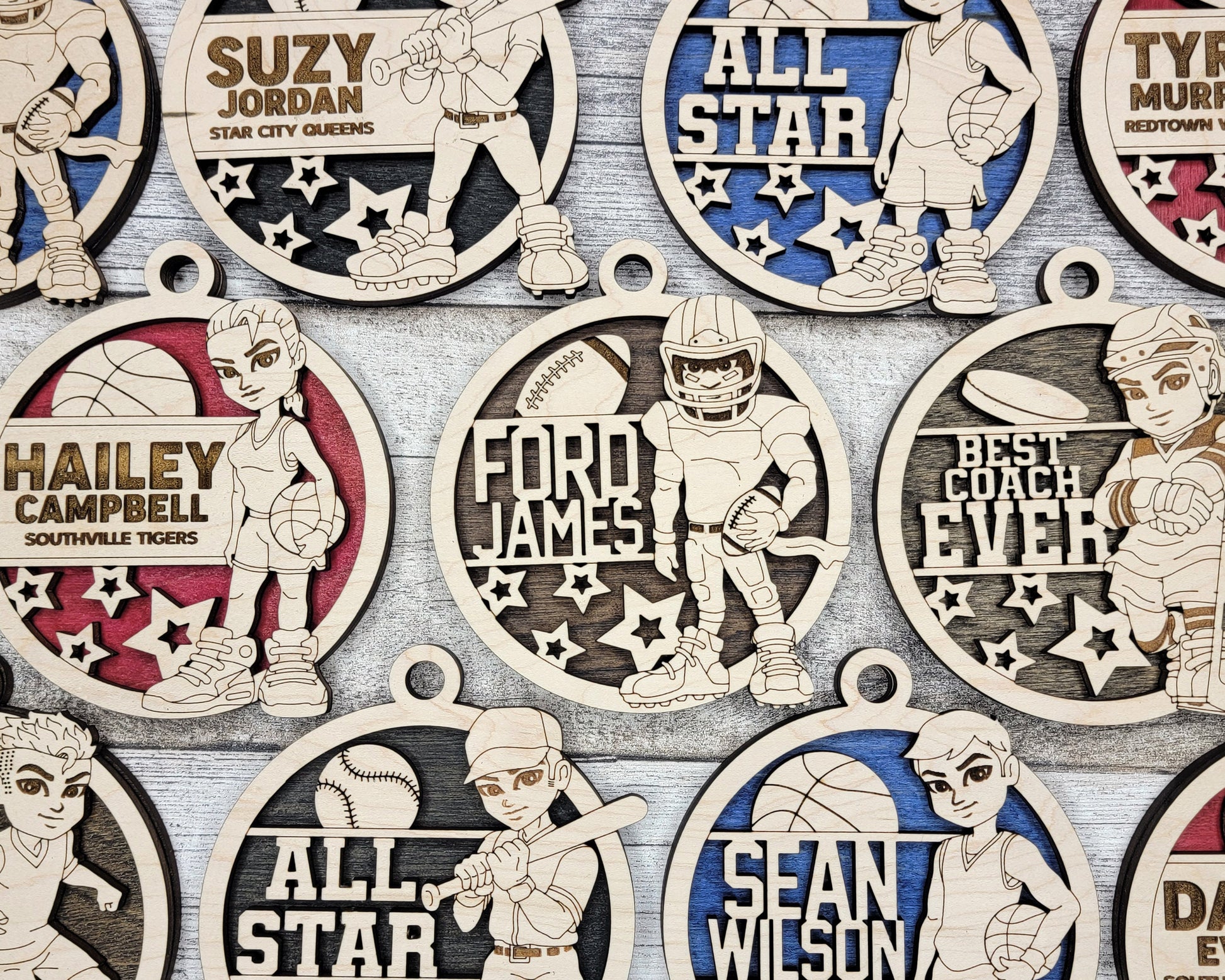 Stadium Series Animated Ornaments - 15 Sports with 14 Variations - SVG, PDF, AI File Download - Glowforge and Lightburn Tested