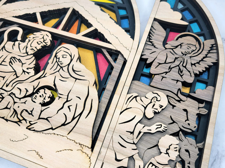 The Arch Nativity Display - Two 4 Layer Nativity Designs included - Tested on Glowforge & Lightburn