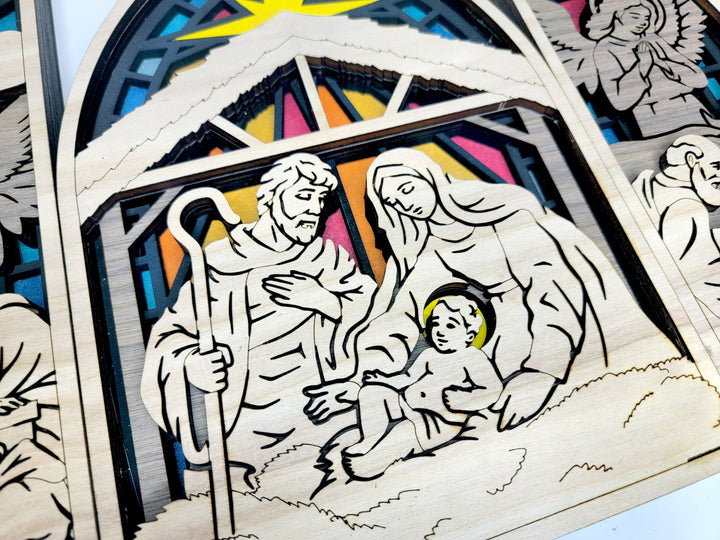 The Arch Nativity Display - Two 4 Layer Nativity Designs included - Tested on Glowforge & Lightburn