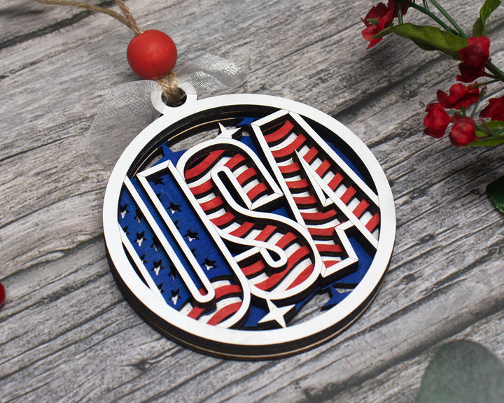 All American Ornaments - 15 Three layer Designs included - SVG, PDF, AI File Download - Glowforge and Lightburn Tested