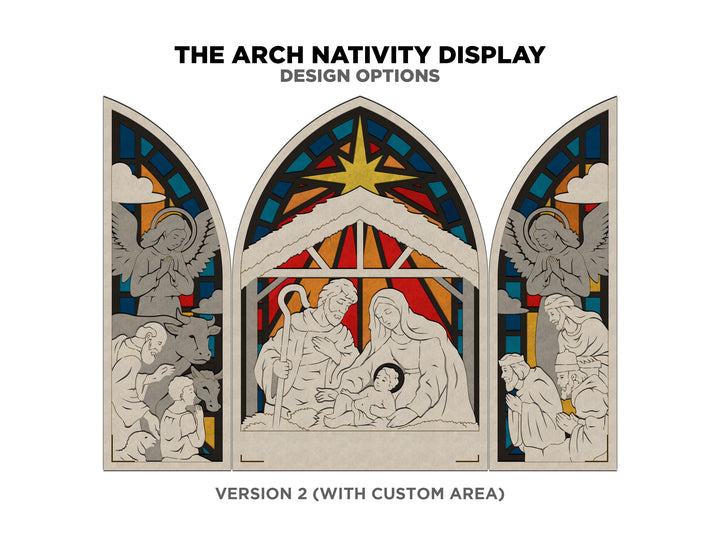 The Arch Nativity Display - Two 4 Layer Nativity Designs included - Tested on Glowforge & Lightburn