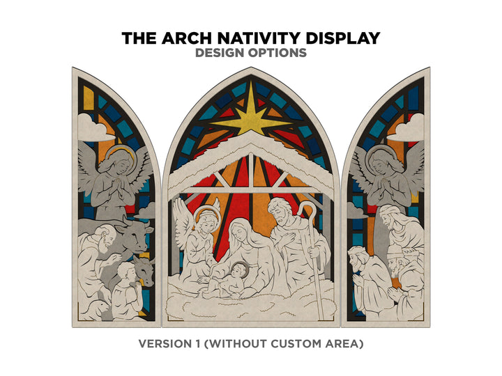 The Arch Nativity Display - Two 4 Layer Nativity Designs included - Tested on Glowforge & Lightburn