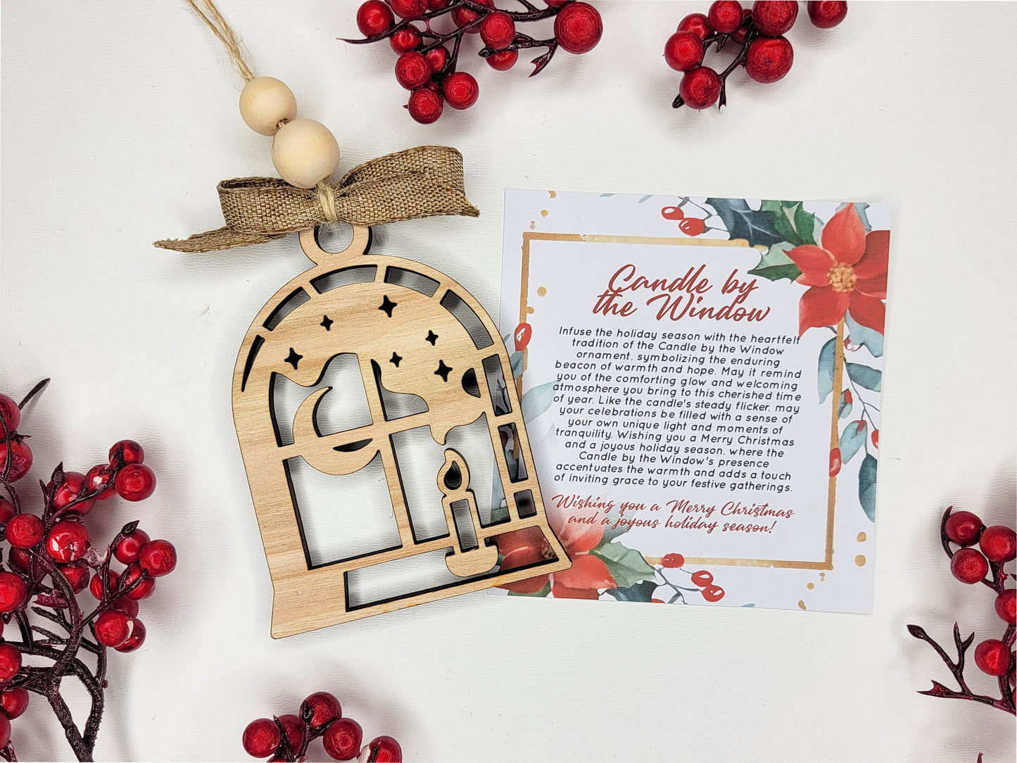 Candle by the Window Holiday Symbol - 1 Symbol Ornament - 2 Prints - 2 Box Designs - SVG, PDF, AI File Download - Glowforge and Lightburn