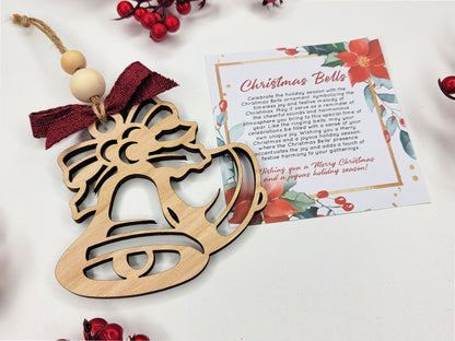 Christmas Bells Holiday Symbol - 1 Symbol Ornament - 2 Prints - 2 Box Designs - SVG, PDF, AI File Download - Glowforge and Lightburn