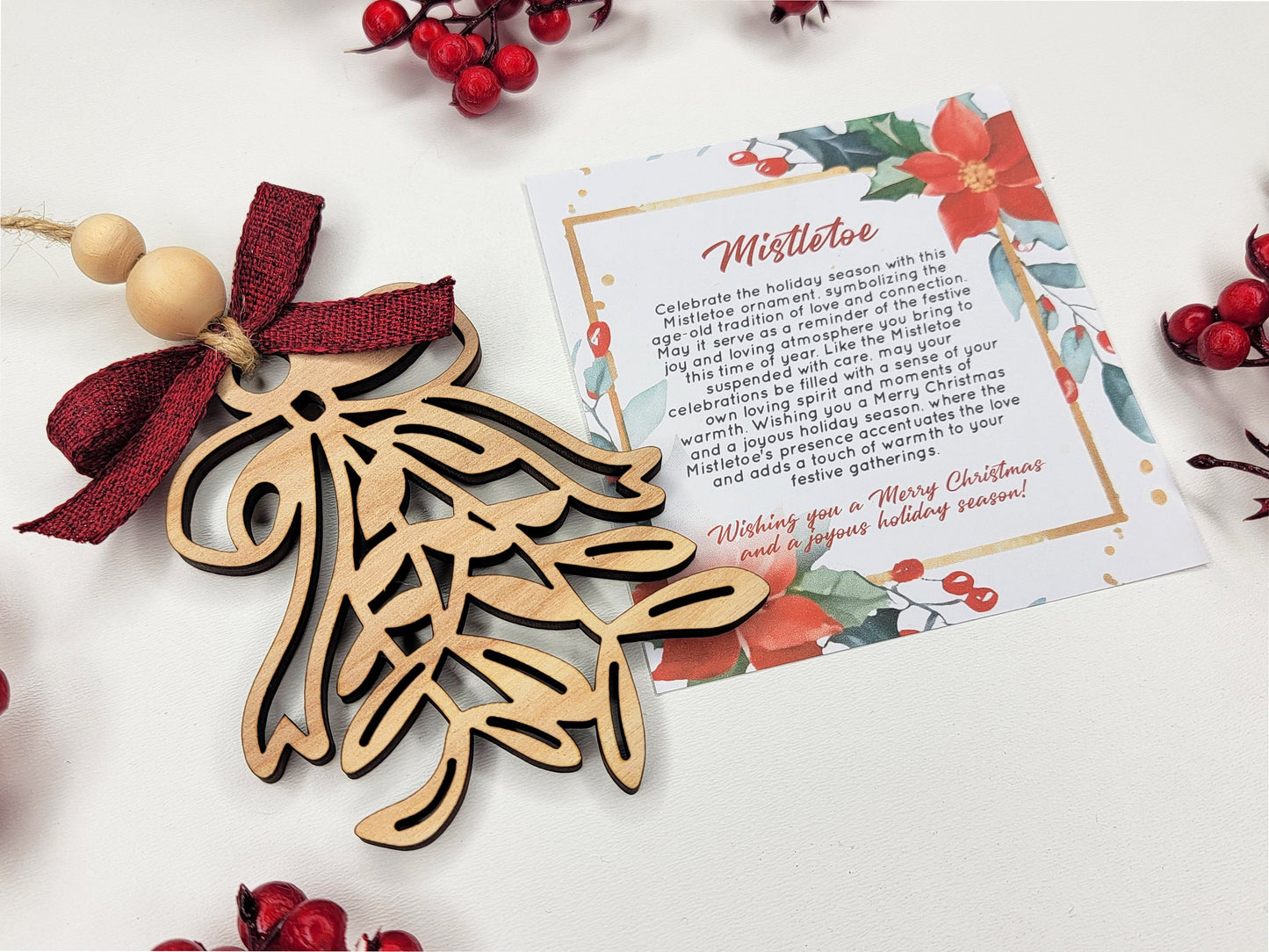 Mistletoe Holiday Symbol - 1 Symbol Ornament - 2 Prints - 2 Box Designs - SVG, PDF, AI File Download - Glowforge and Lightburn