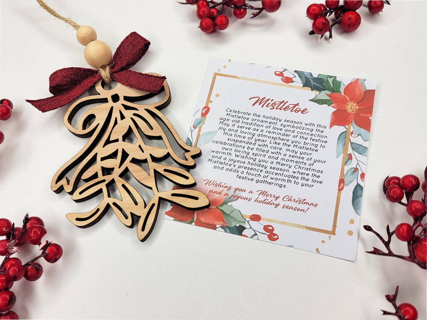 Mistletoe Holiday Symbol - 1 Symbol Ornament - 2 Prints - 2 Box Designs - SVG, PDF, AI File Download - Glowforge and Lightburn