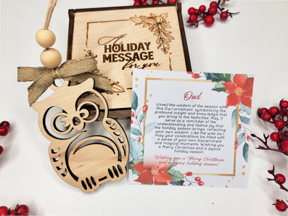 Owl Holiday Symbol - 1 Symbol Ornament - 2 Prints - 2 Box Designs - SVG, PDF, AI File Download - Glowforge and Lightburn