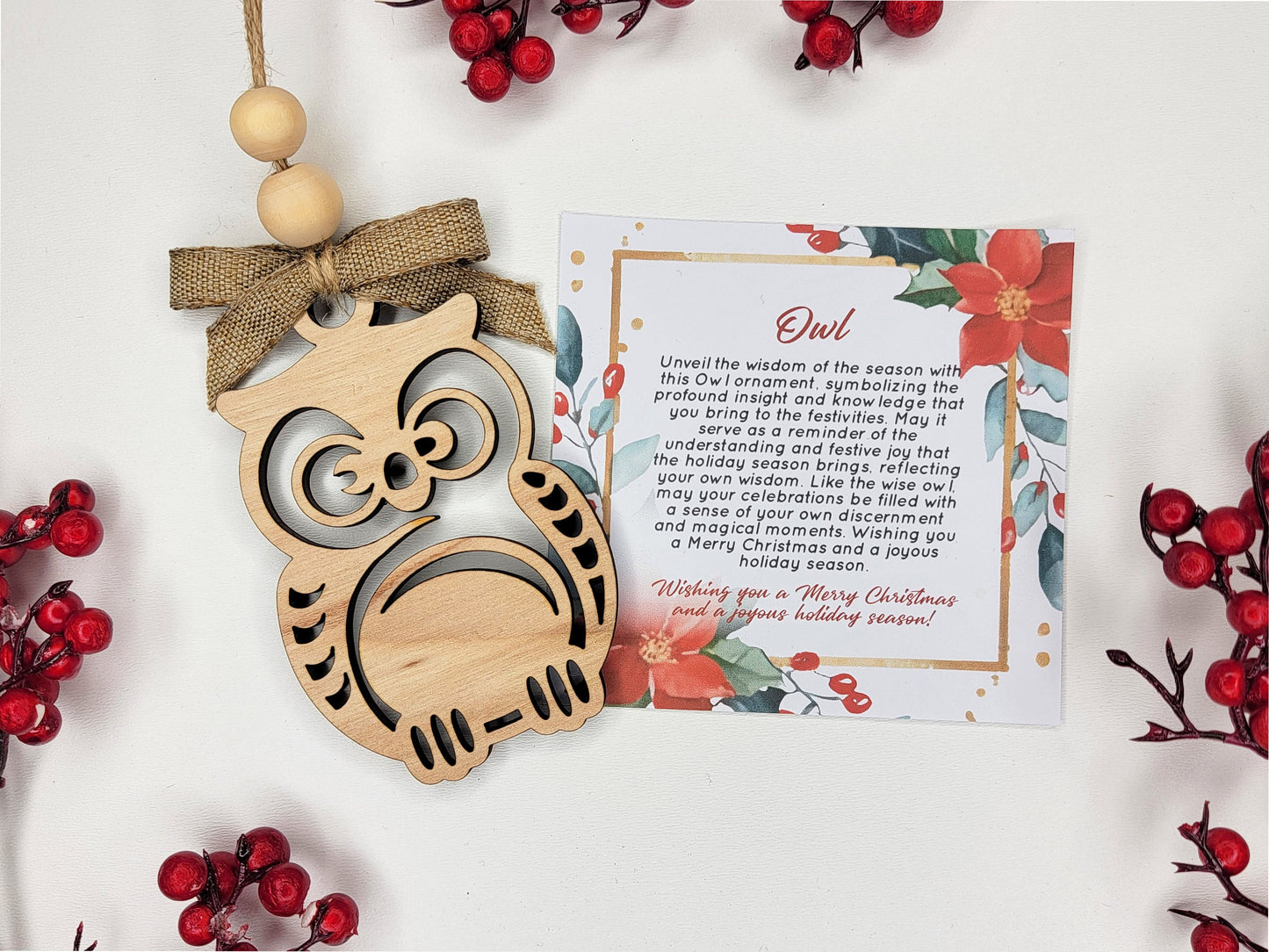 Owl Holiday Symbol - 1 Symbol Ornament - 2 Prints - 2 Box Designs - SVG, PDF, AI File Download - Glowforge and Lightburn