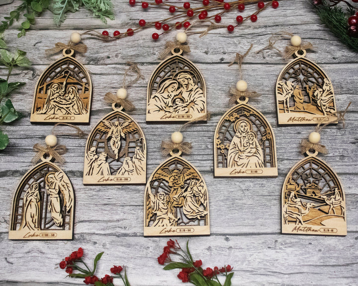 The Arch Christmas Story Ornaments - 8 Unique OrnamentDesigns - 3 Layers - Tested on Glowforge & Lightburn