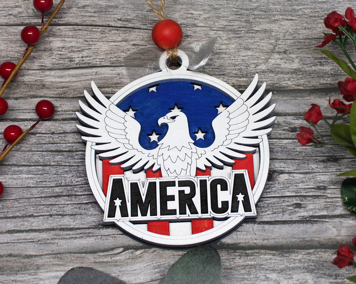 All American Ornaments - 15 Three layer Designs included - SVG, PDF, AI File Download - Glowforge and Lightburn Tested