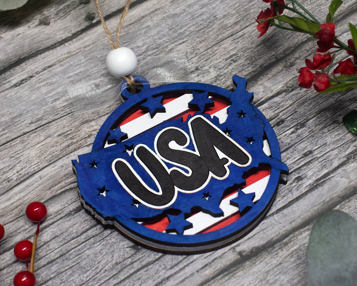 All American Ornaments - 15 Three layer Designs included - SVG, PDF, AI File Download - Glowforge and Lightburn Tested